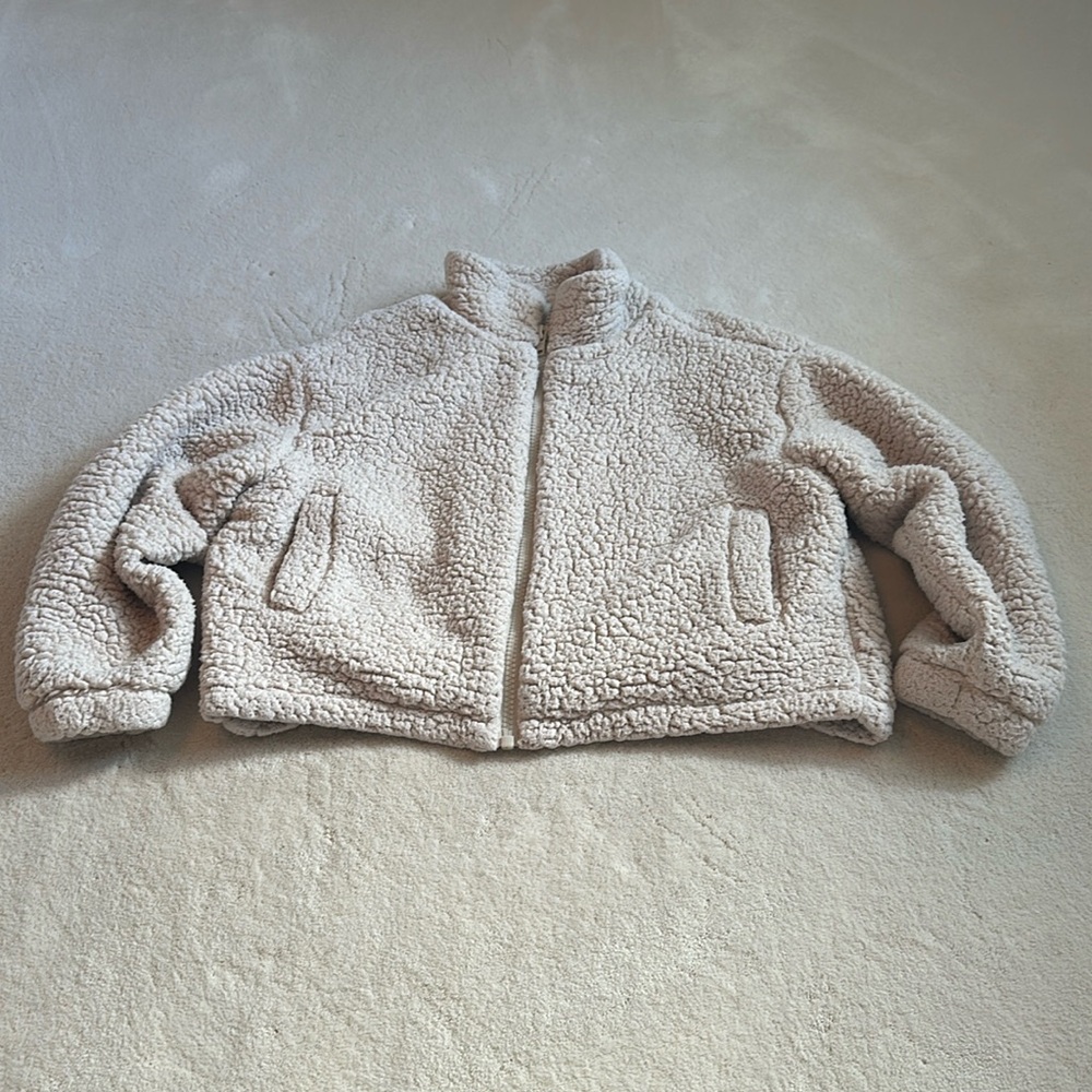 LA Hearts by Pac Sun Cream Colored Fleece Bomber Jacket